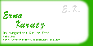 erno kurutz business card