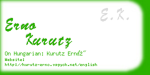 erno kurutz business card